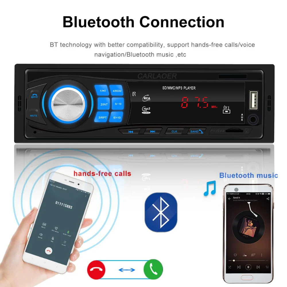 Bluetooth Autoradio 12V Car Stereo Radio FM Aux-IN Input Receiver SD USB In-dash 1 din Car MP3 Multimedia Player
