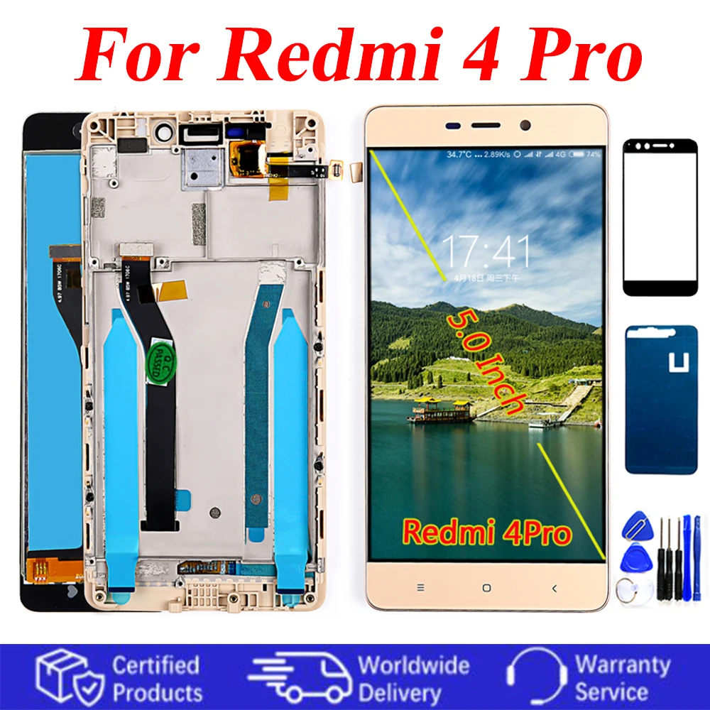Сенсорный ЖК экран для Xiaomi Redmi 4 Prime/Pro 3 Гб ОЗУ 32 ПЗУ дисплей дигитайзер в сборе