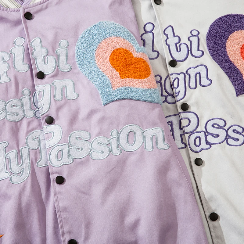 Куртка мужская в стиле пэчворк Бомбер с вышивкой и надписью бейсбольная уличная