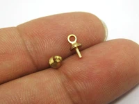 200pcs brass eye pins 4x1mm stud raw brass hanging ball pin with loop r666