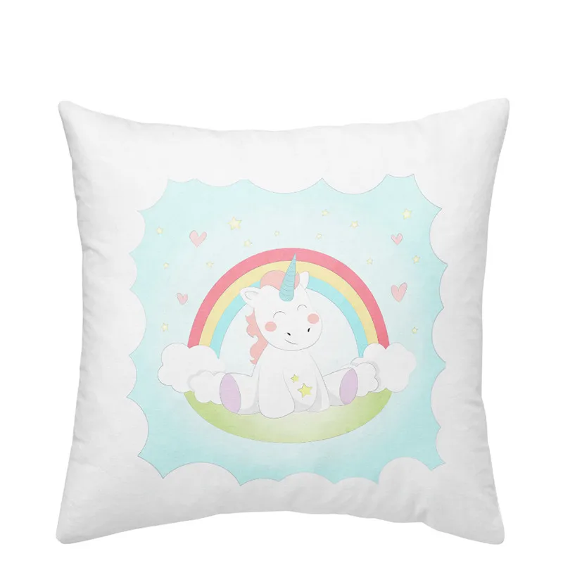 Комплект постельного белья с 3d-изображением радужного мультяшного единорога