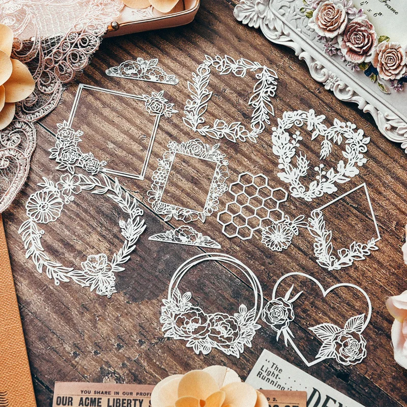 10 шт. ручная работа цветок кружевные края Крафтовая бумага нежелательный журнал