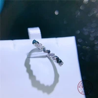 hi man 925 sterling silver korean elegant heart wave crystal adjustable ring women fashion valentines day present jewelry