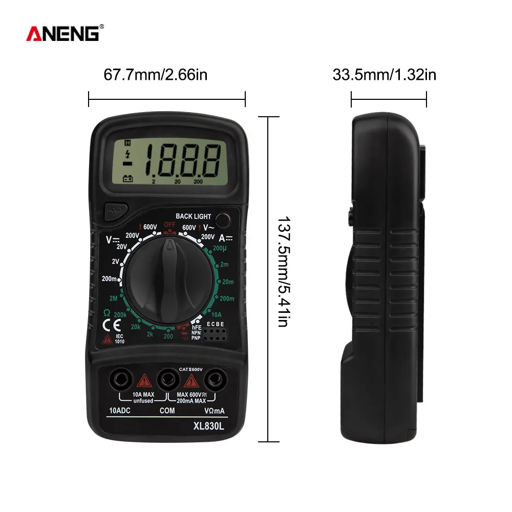 ANENG XL830L Цифровой мультиметр ESR метр AC DC тестеры автомобильные электрические DMM