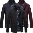 Куртка мужская однотонная с длинным рукавом, для мужчин среднего возраста, осенняя, черная, красная, синяя, большие размеры, S-5xl