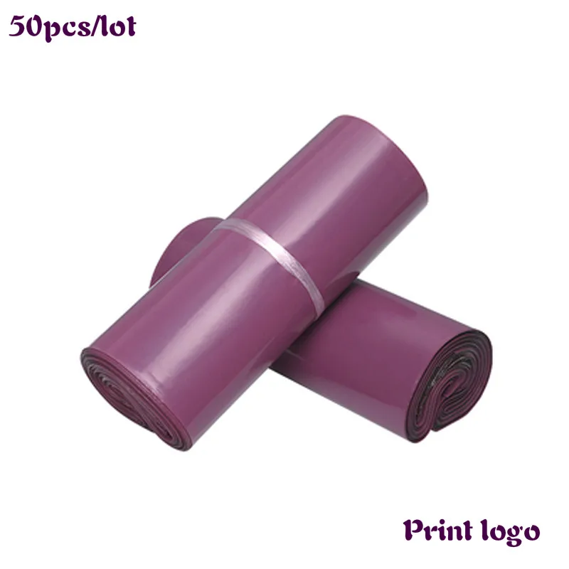50pcs/lot Purple Thicken Bags Express New Courier Self-Seal Adhesive Waterproof Plastic Poly Envelope Gifts Mailing - купить по