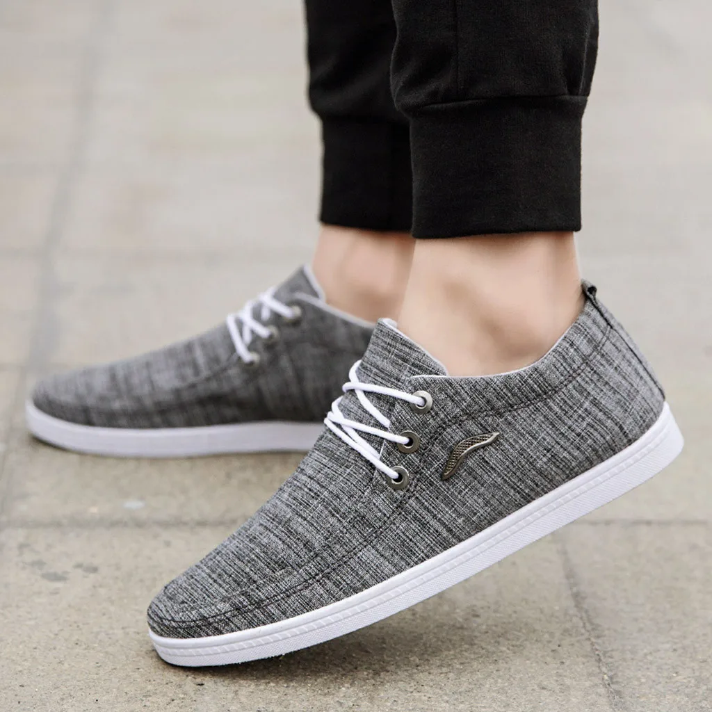Мужские парусиновые кроссовки Повседневная Уличная обувь на шнуровке дышащие