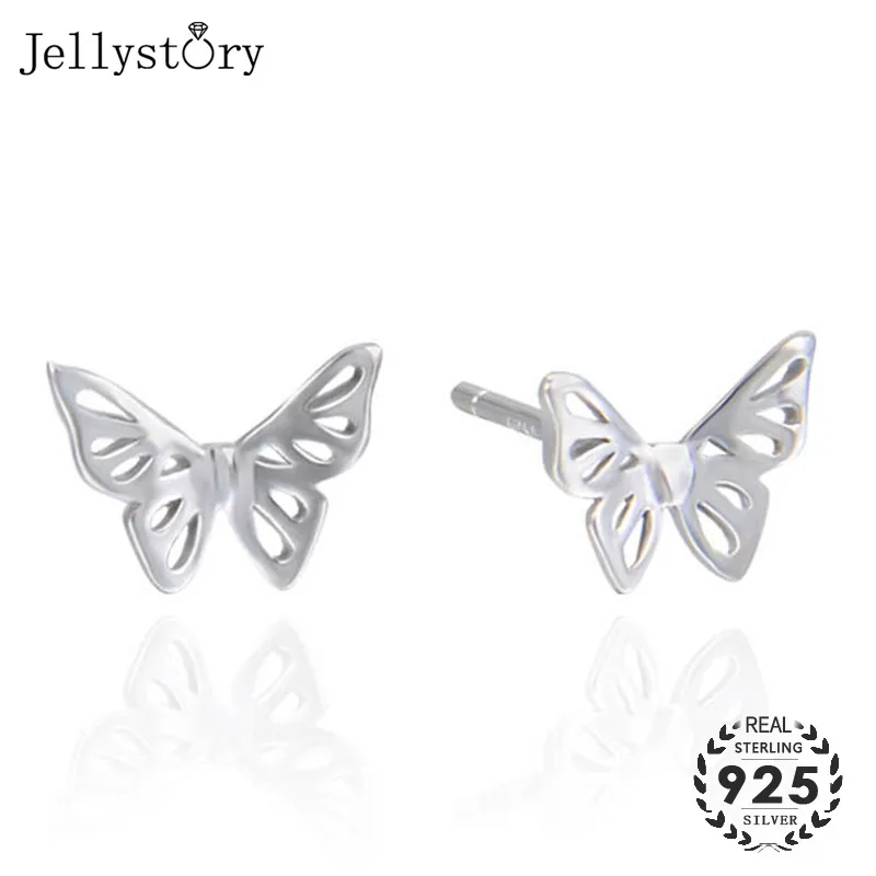 Женские серьги гвоздики в форме бабочки из серебра 925 пробы|Серьги-гвоздики| |