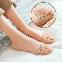 new transparent short lace socks women summer hollow out female soft invisible breathable boat socks slippers 2020 3 pairs