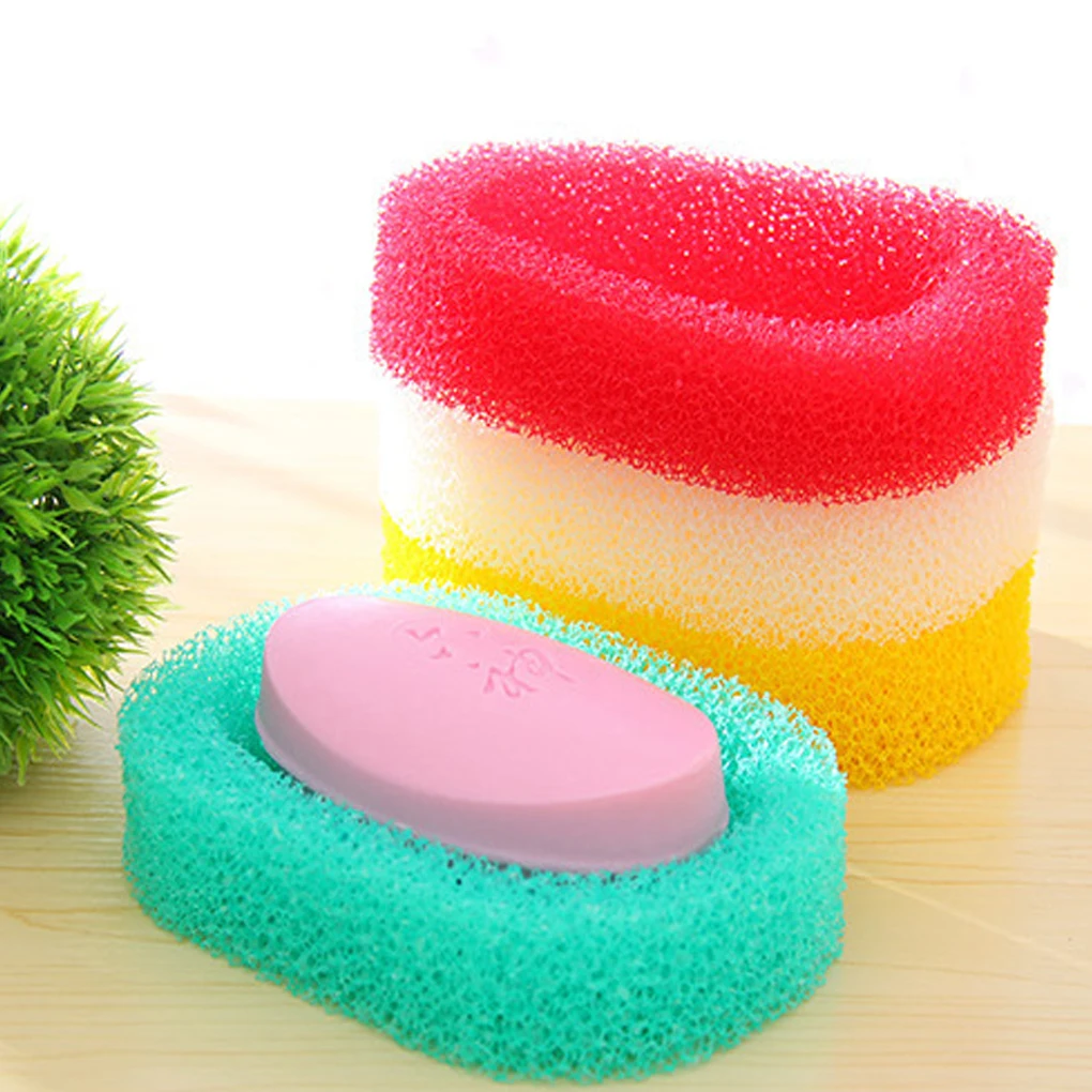 

candy colro Sponge Soap Dish Plate Bathroom Kit Soap Holder