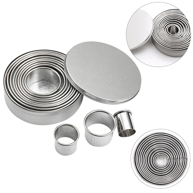 12 шт. круглые формы для вырезания печенья торта из нержавеющей стали кольцо Форма