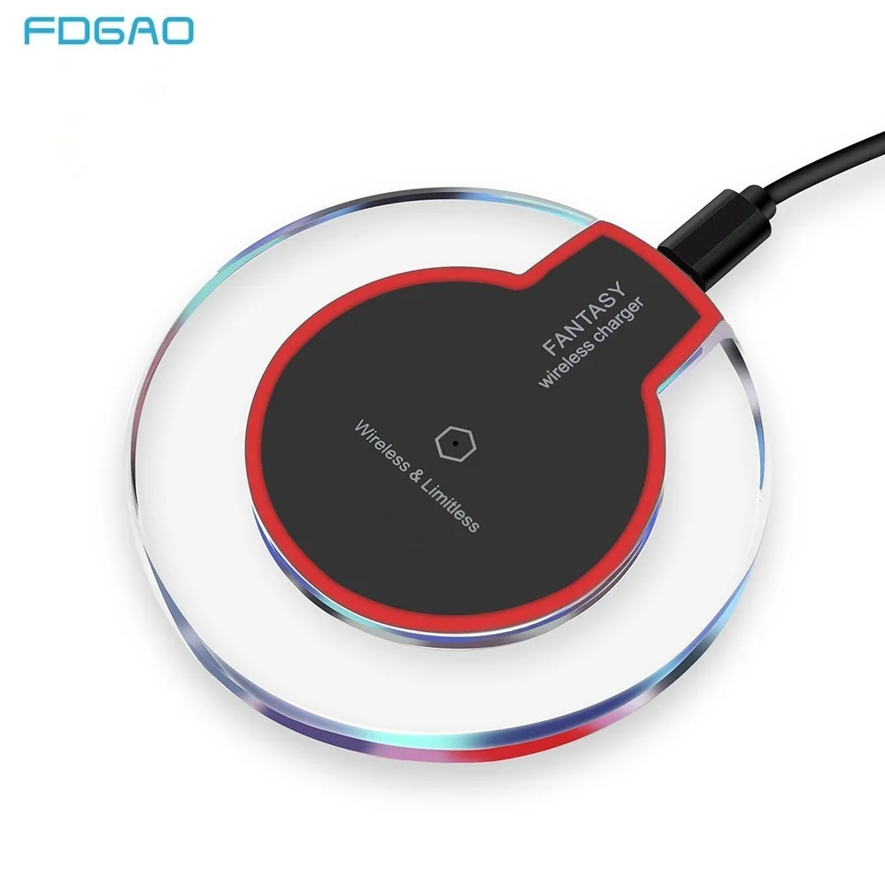 FDGAO Qi Беспроводное зарядное устройство для Apple iPhone XS Max X 8 Plus samsung Note 9 8 S9 S8 USB Видимый Настольный быстрый беспроводной зарядный коврик