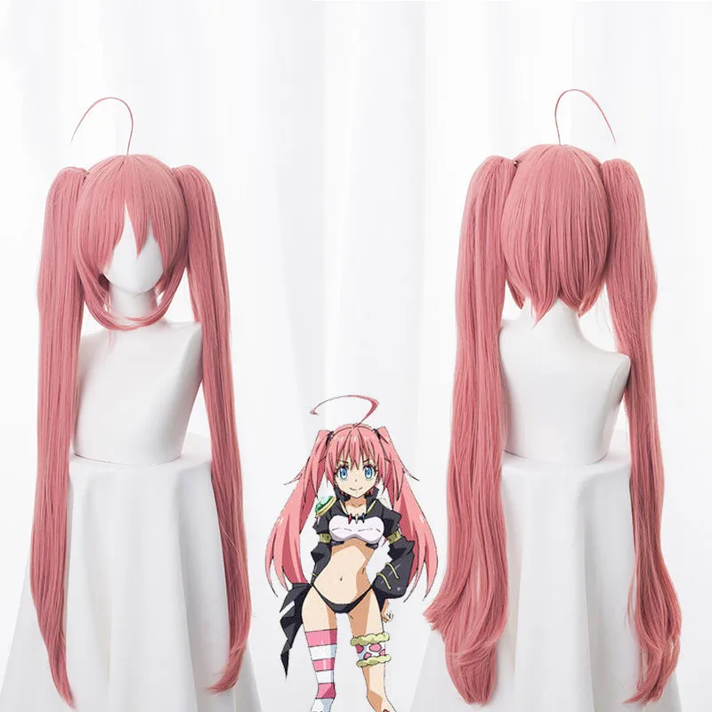 

Anime That Time I Got Reincarnated as a Slime Milim Nava cosplay wig women pink long ponytails Synthetic High Temp Fiber wig