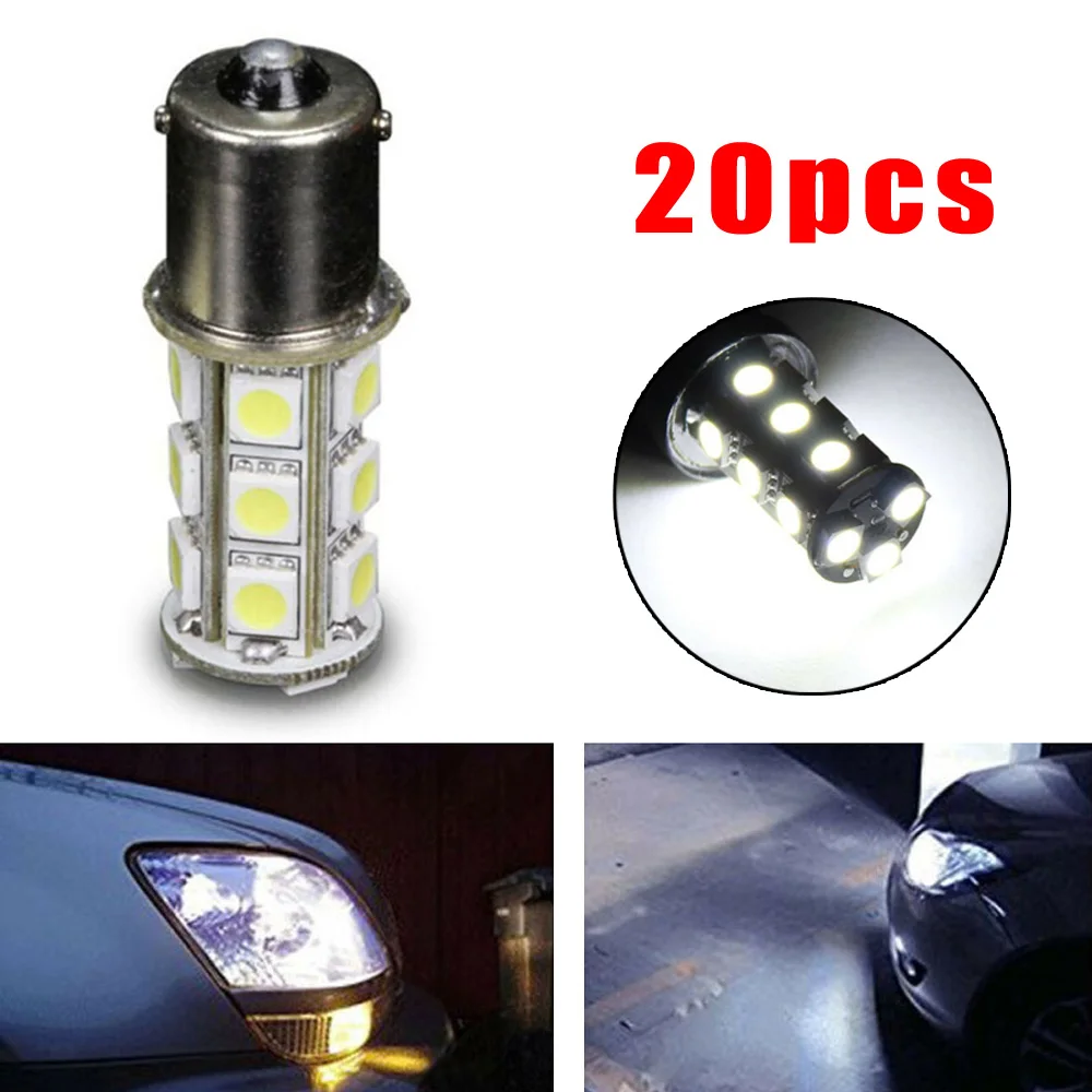 20 шт. DC12V 1156 1141 BA15S 18SMD интерьерные RV Camper белые светодиодные лампочки всестороннее