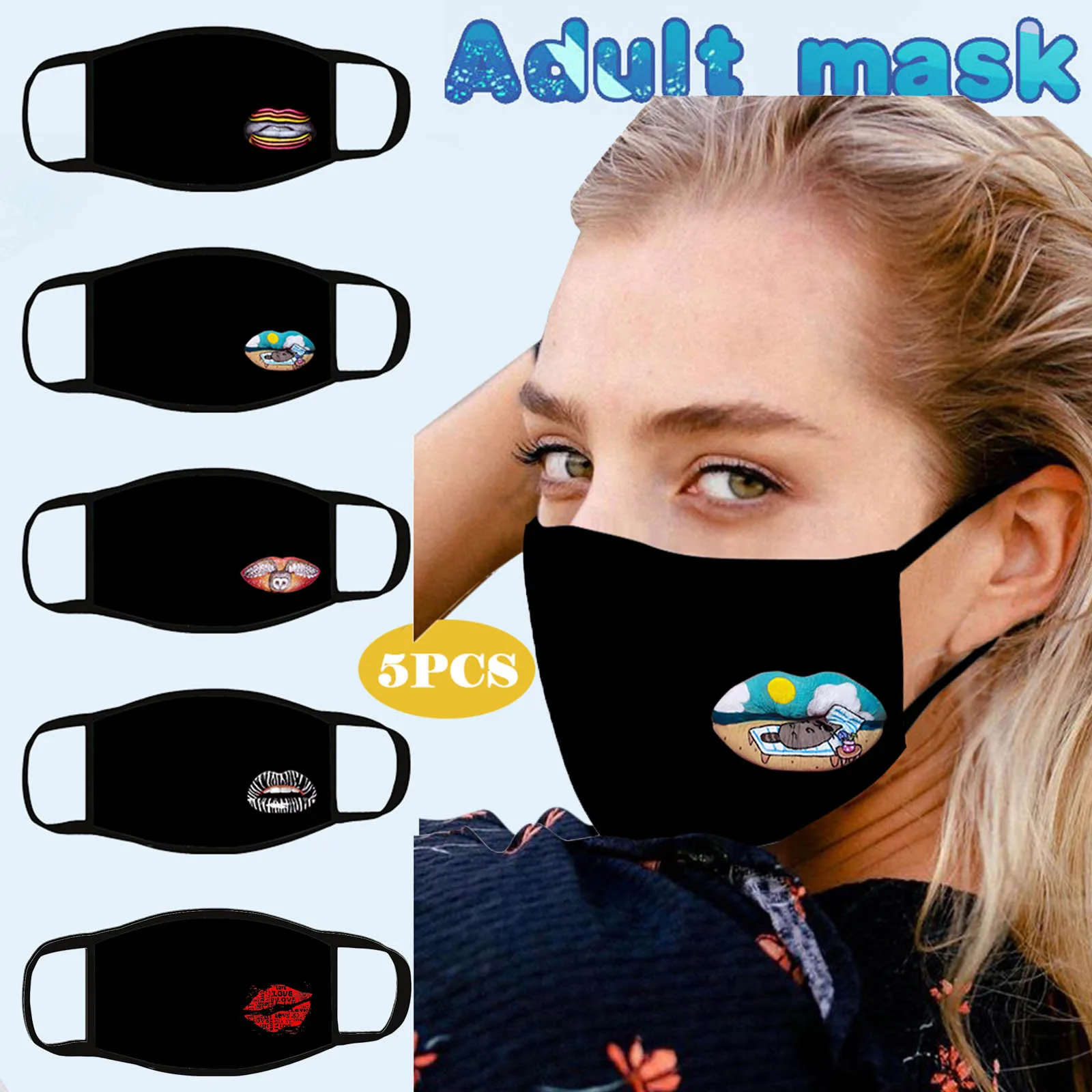 

5PCS Reusable Masks Woman Adult Outdoor Protect Mask Anti-Fog Washable Safety Reusable Face Mask 2020 maseczka ochronna A40