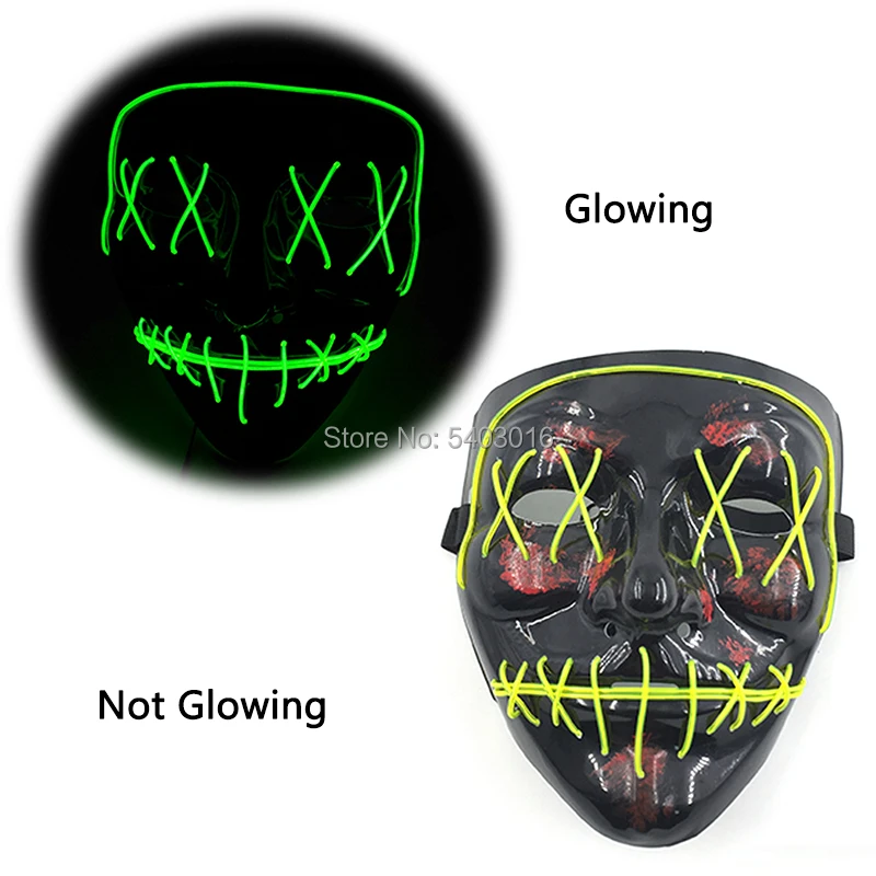 Новый стиль 10 цветов светодиодный светильник маска на Хэллоуин для чистки