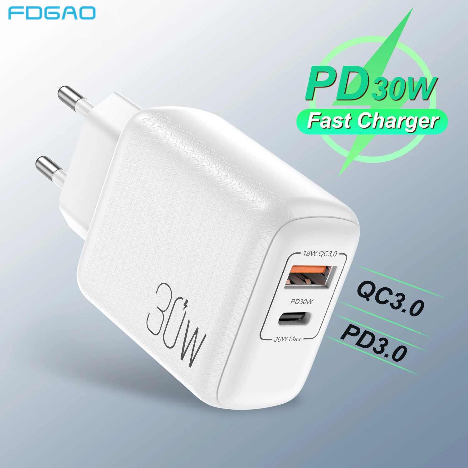 

Зарядное устройство USB PD 30 Вт, портативная Быстрая зарядка для iPhone 13, 12, 11 Pro Max, X, 8, Type-C, адаптер для быстрой зарядки для Samsung, Xiaomi, QC 3,0