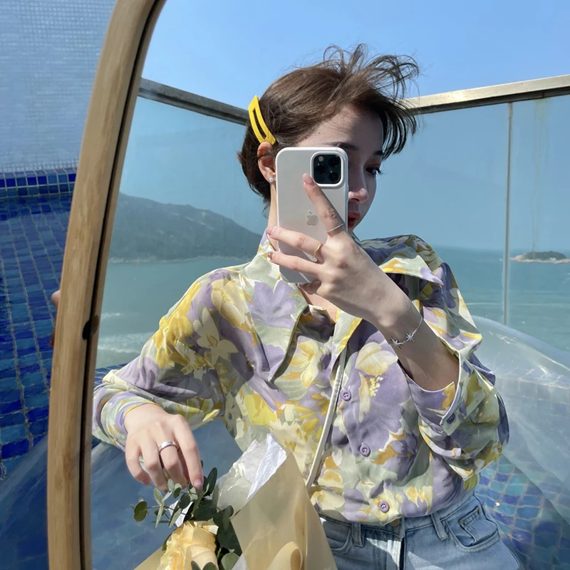 Женская шифоновая блузка с длинным рукавом демисезонная в офисном стиле новинка