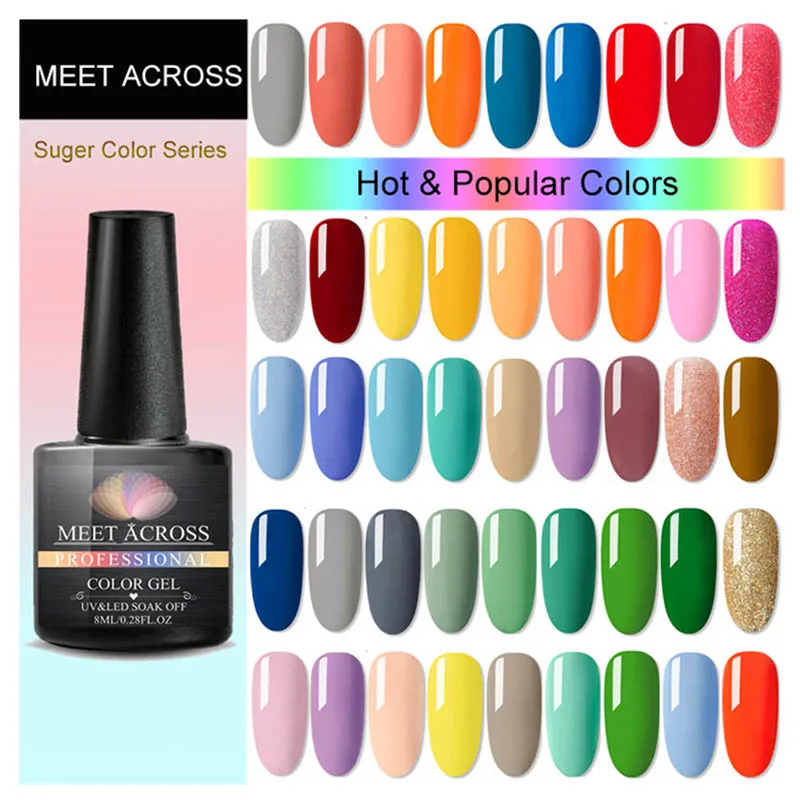 MEET ACROSS 8 мл Гель лак все для маникюра Полупостоянный Vernis верхнее покрытие УФ