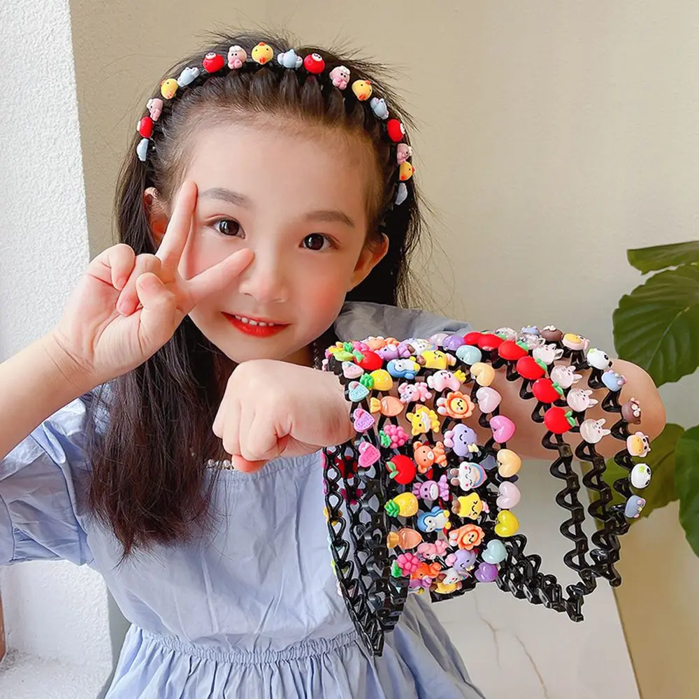 Diademas onduladas con diamantes de imitaci&oacute;n de animales de dibujos animados, decoraci&oacute;n para el cabello, accesorios para el cabello-1
