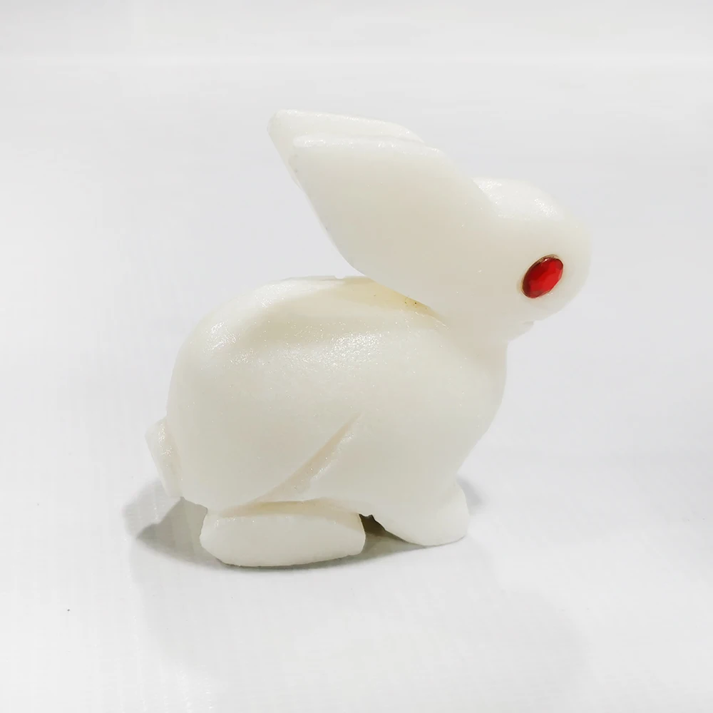 Натуральный алебастр Кролик Фигурка резной кварцевый Хрустальный кролик статуя