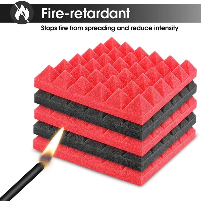 

12 Pcs Acoustic Foam Board,Studio Foam Pyramid Brick Sound Absorption and Shock Absorption Foam Treatment Wall Panel