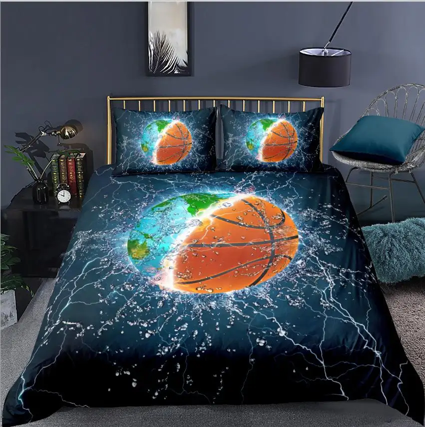 Комплекты постельного белья 3D футбольная спортивная серия пододеяльник мягкие