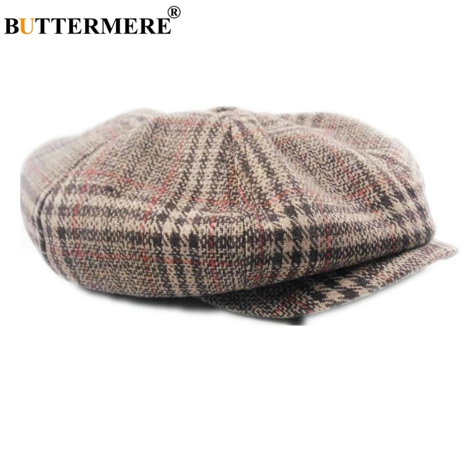 BUTTERMERE шапка Newsboy унисекс для мужчин и женщин, шерстяная восьмиугольная кепка, винтажная клетчатая кепка для мужчин и женщин, берет на осень и зиму, плоская кепка - Цвет: qng2