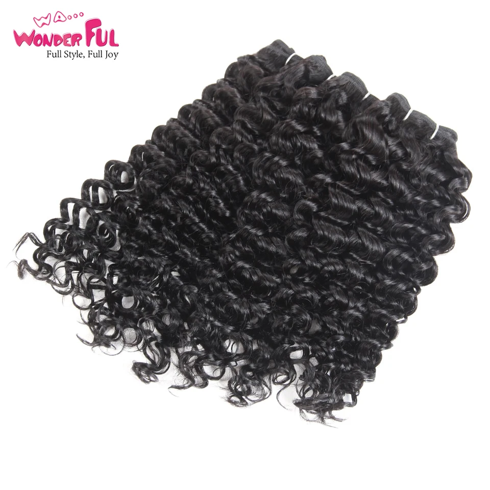 Малазийские кудрявые вьющиеся волнистые волосы 4 пучка 190 г/упак. Remy человеческие