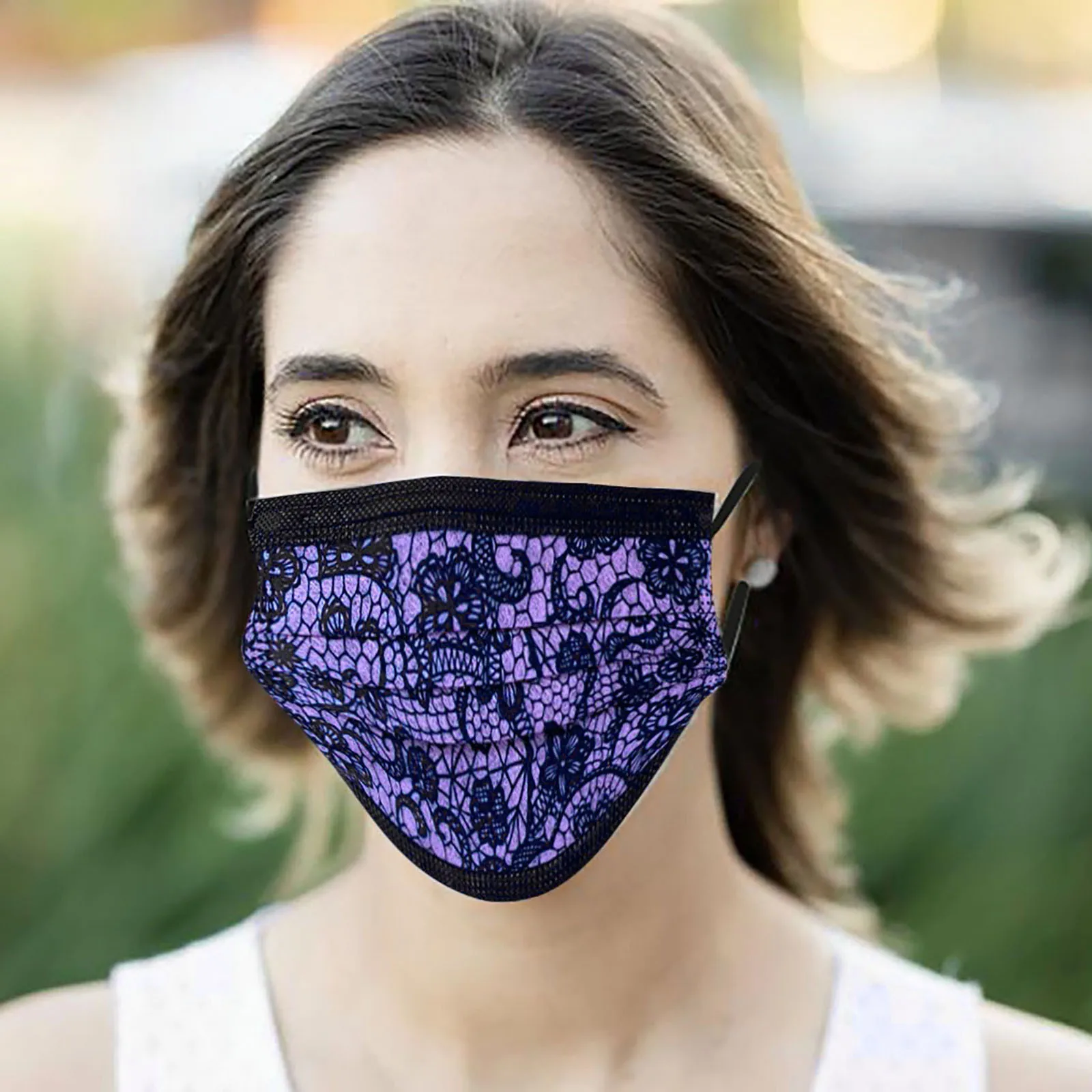 

10PC Dust-Proof Disposable Mask for Women Lace Disposable Protection Mask Three Layer Face Mask Mascarilla Customize Mask