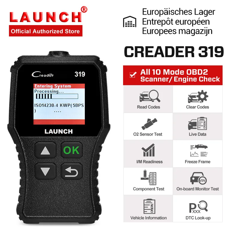 Launch Creader 319 OBD2 сканер Код ошибки автомобиля считыватель автомобильный полный OBDII сканер Авто диагностический инструмент PK Creader 3001