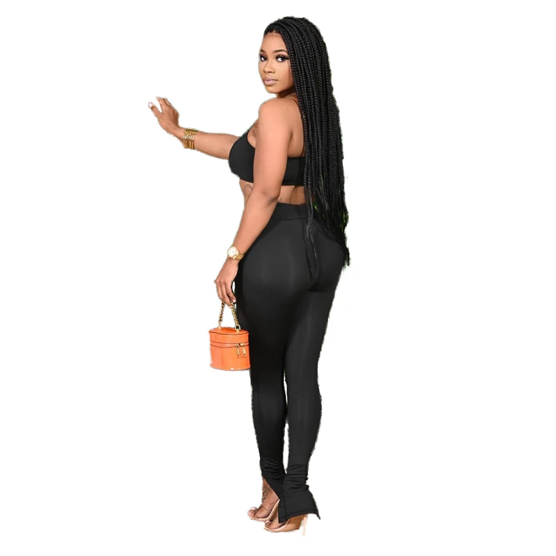 

Tracksuit Women Casual 2 PCS Set Tank Tops And Pencil Pants Fashion Two-Piece Sets Sleeveless Streetwear Suit