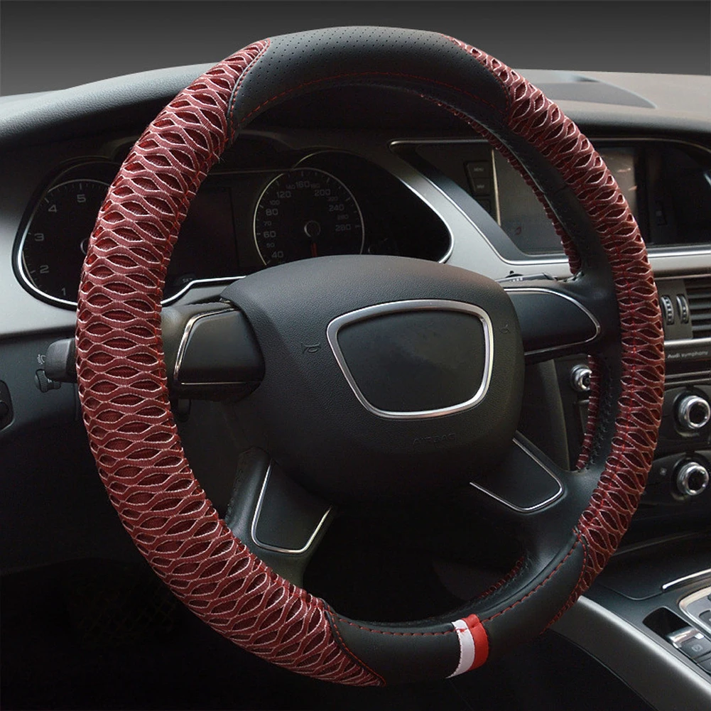 Чехол для руля 38 см из искусственной кожи нескользящий дышащий вискозы