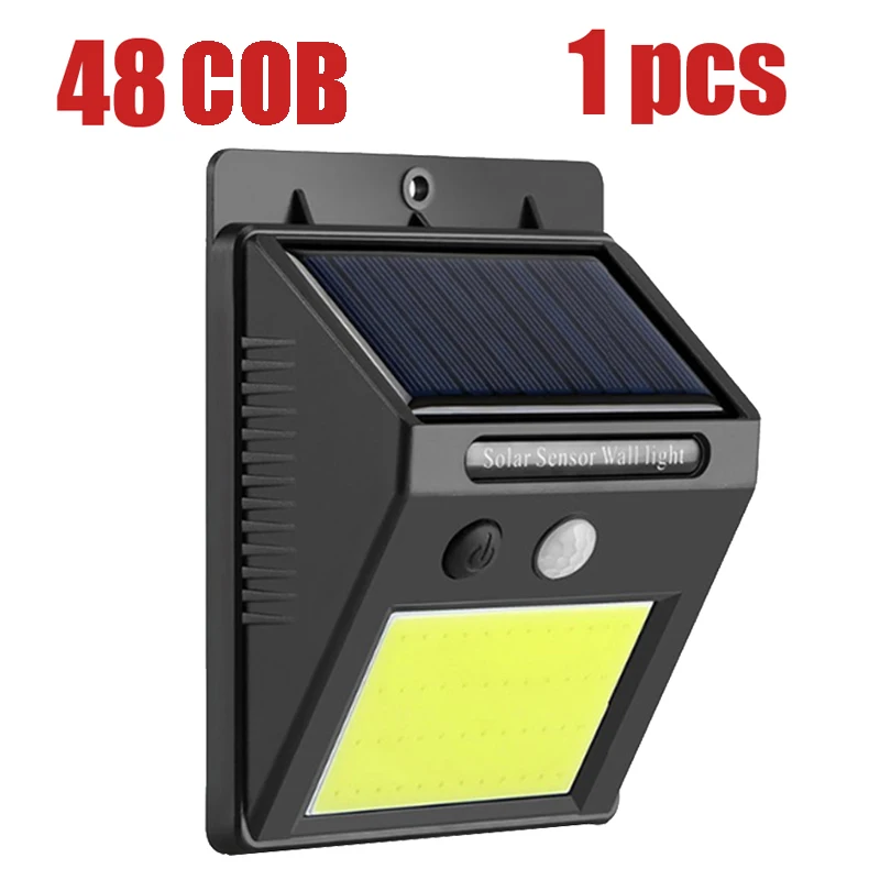 White Light 1pc A2 солнечные лампы Открытый сад 48COB светодиодный освещение водонепроницаемый PIR датчик движения lanten для дома сад улица Двор Путь - Испускаемый цвет: White Light 1pc