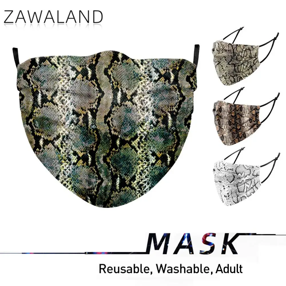 

Zawaland/модные маски для лица с 3D принтом для взрослых многоразовая Пылезащитная маска для рта моющаяся хлопковая маска с защитой от загрязнен...