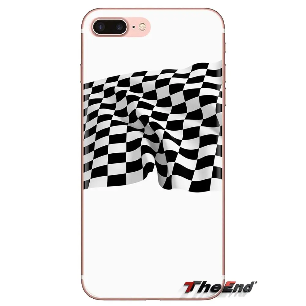 Для iPod Touch Apple iPhone 4 4s 5 5S SE 5C 6 6S 7 8 X XR XS Plus MAX черно-белые клетчатые мягкие прозрачные