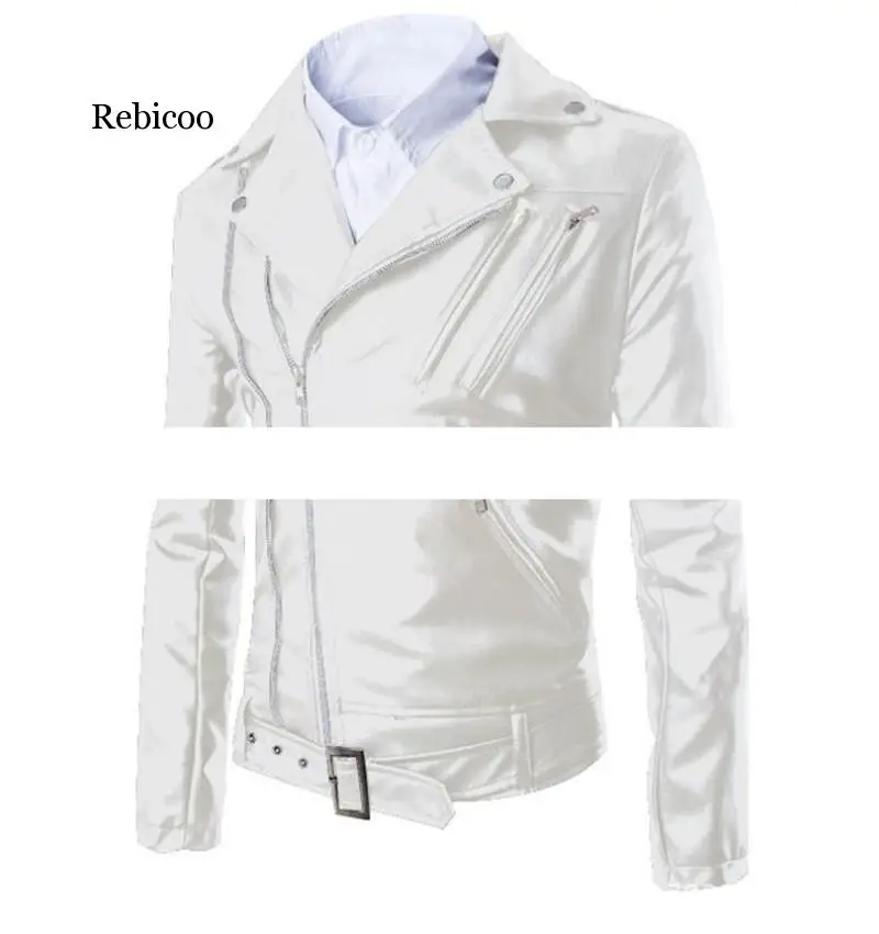 Мужская куртка из искусственной кожи с отложным воротником уличная модная