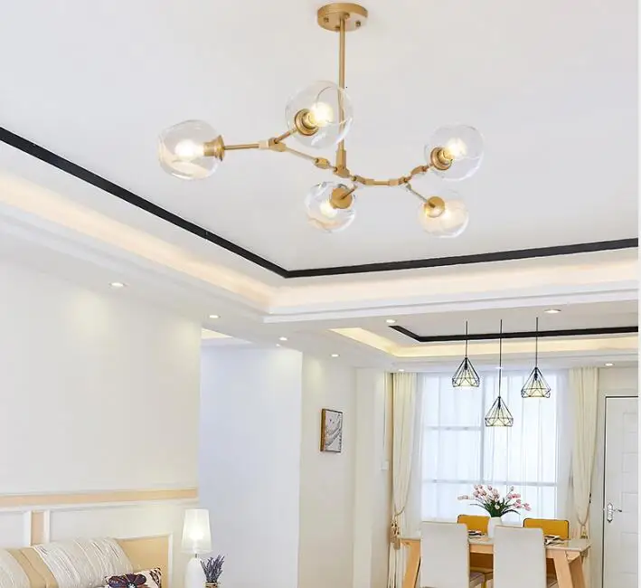 Светодиодный потолочный светильник 5 лампочек винтажный в стиле индастриал лофт