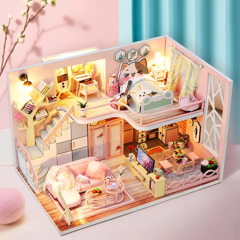 

DIY коттедж Hanasaku Iroha творческий подарок на день рождения развивающая игрушка модель коттеджа игрушки Diy миниатюрный комплект