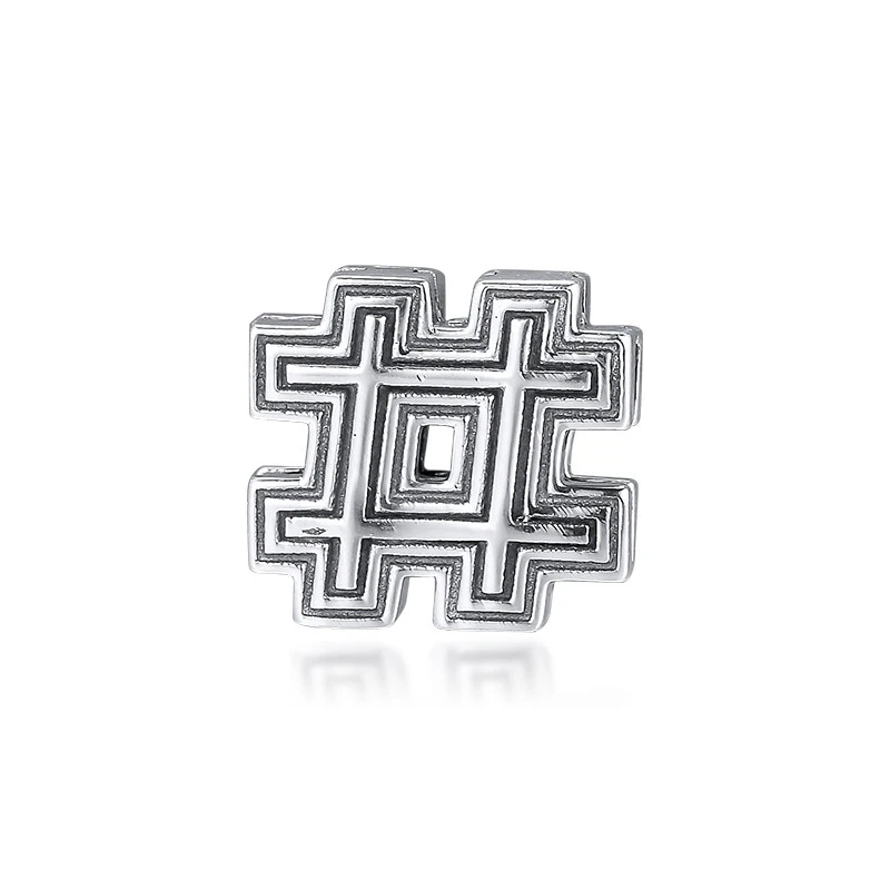 

Fits CKK Bracelets 925 Sterling Silver Reflexions Hashtag Symbol Clip Charm Beads for Women DIY Charms Jewelry Making kralen