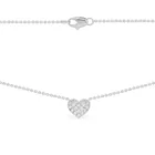 Женское колье из серебра 925 пробы, с кулоном в виде белого сердца