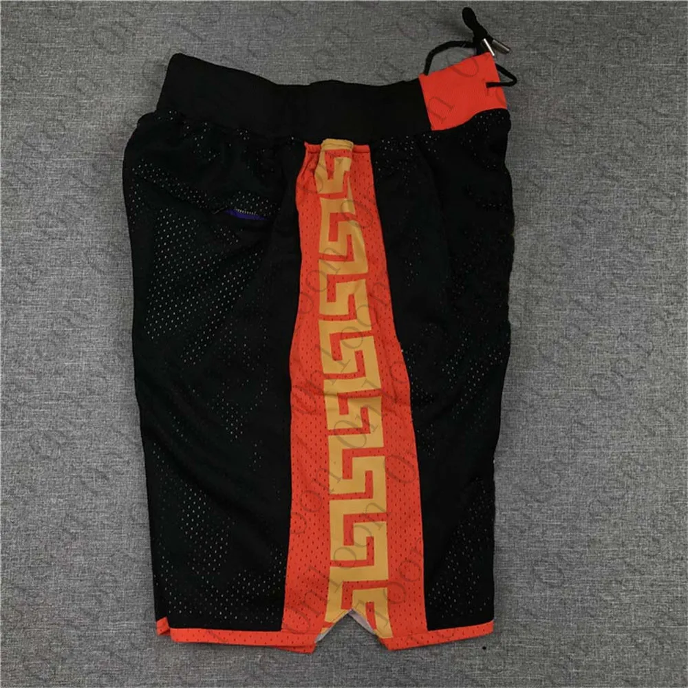 

2021 Men's American Basketball Golden State Shorts Elastic Belt Pocket Pants Black Jersey