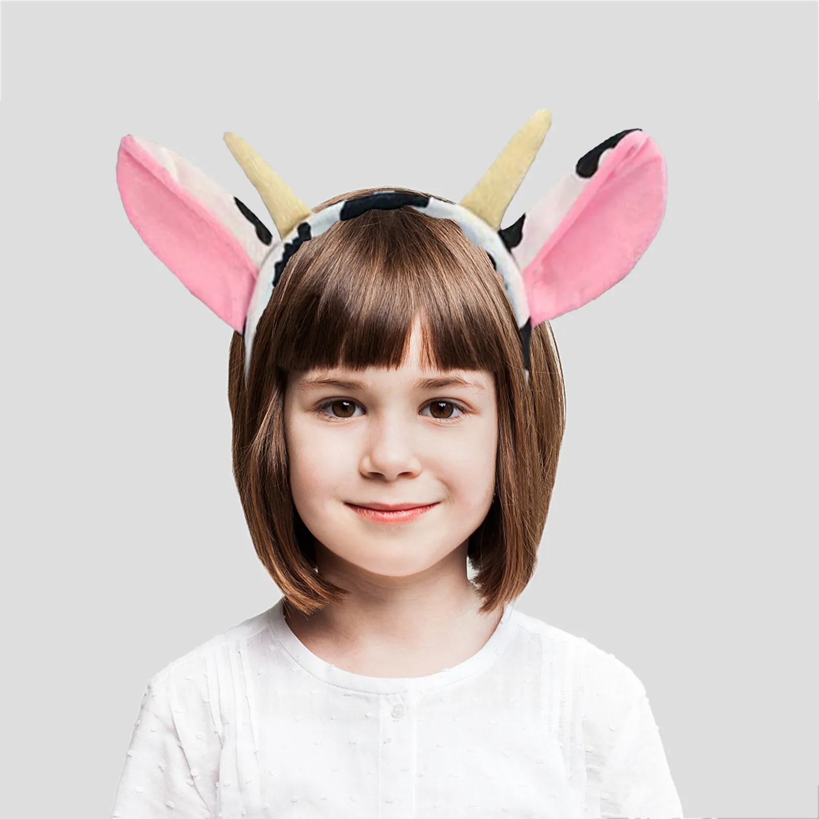 Kawaii Cartoon headband Kids Baby Children Girls Boys Cosplay Animal Cow Hair Clasp Headwear Party New Accessories 2021 | Детская одежда