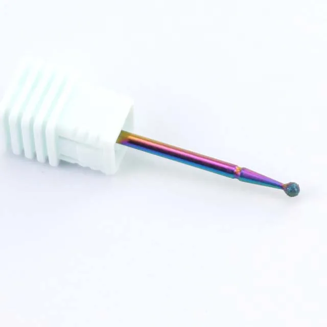 NO19 Алмазные сверла для ногтей с радужным покрытием, карбидные фрезы для кутикулы, электрическая шлифовальная машина для маникюра, педикюра - Цвет: NO19