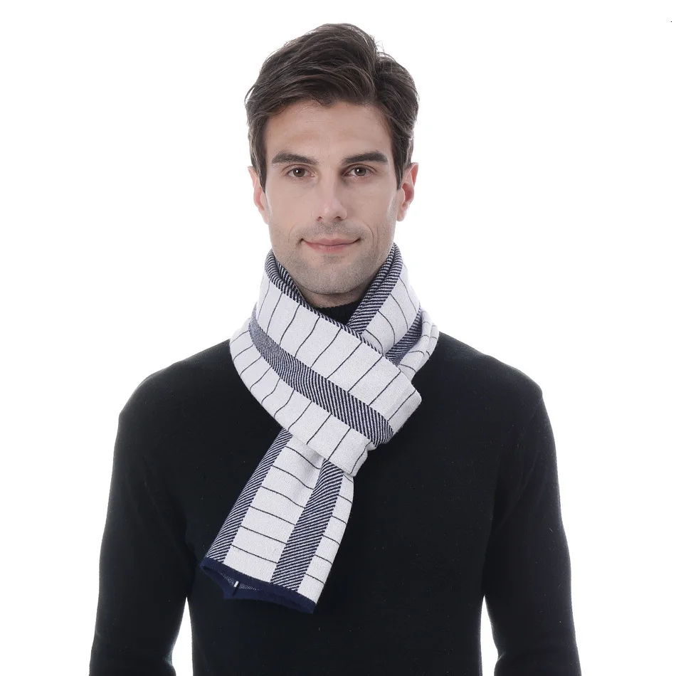 Сезон решетки сплит соединение вязание мужской шарф пятидесяти лет имитация