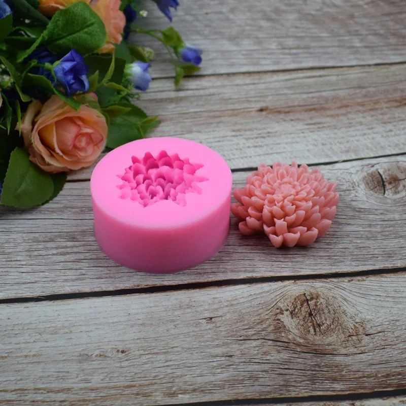 

3D Chrysanthemum Shape Fondant Resin Silicone Mold for DIY Pastry Cup Cake Dessert Plaster Lace Decoration Kitchen Tool Baking