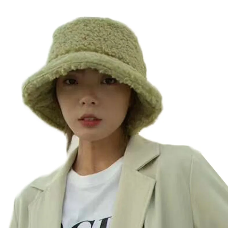 Зимняя шапка-ведро из искусственного меха для женщин и девушек модная однотонная