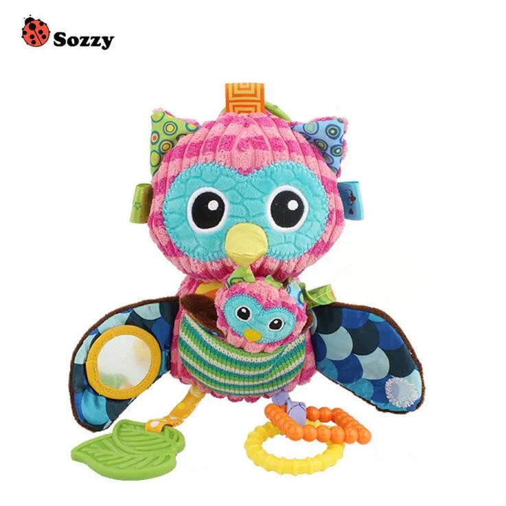 2 Sozzy Baby многофункциональная хлопковая игрушка Сова удерживающий Детский комплект погремушки искажающее Зеркало Подвеска детская коляска автомобильная кровать Милая Скидка 40 - Цвет: 2