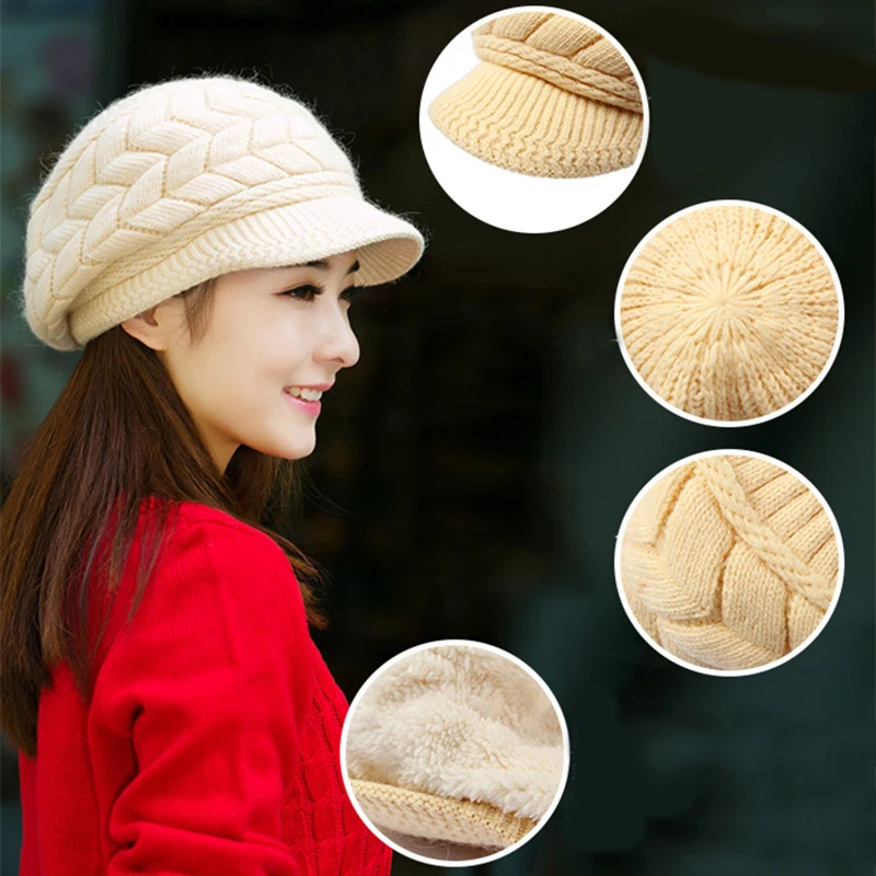 Женский Зимний берет сезон 2019 шапка из кроличьего меха вязаная теплые облегающие