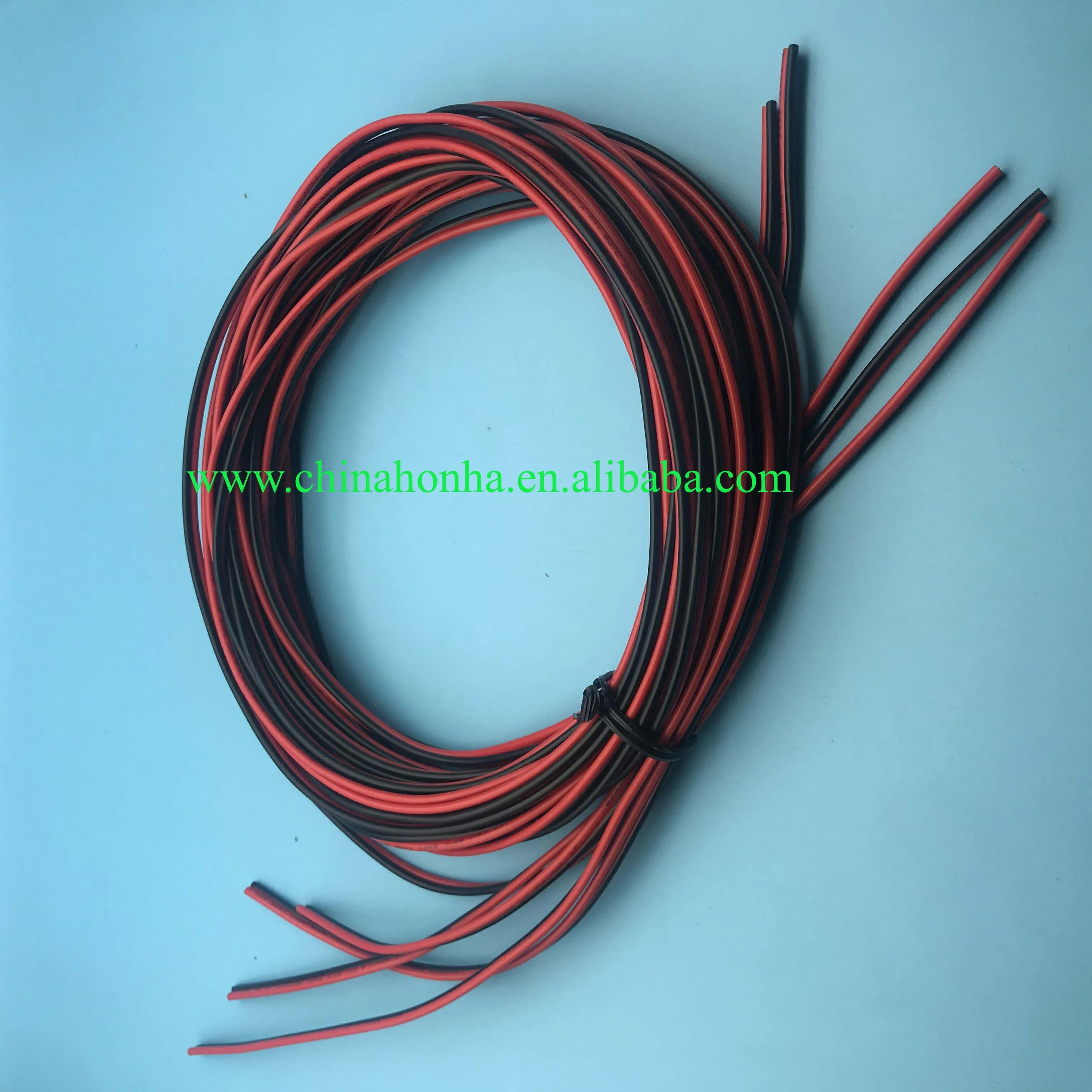 2-контактный 285 см кабель, 18awg * 2C 80 ℃ 300V силиконовый провод, черный и красный 2 проводника, параллельная проводная линия, мягкий и гибкий